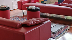 Red Lounge Interior Colour Design Melbourne